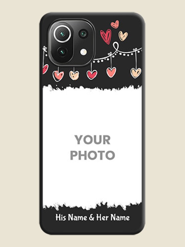 Custom Pink Love Hangings with Name on Space Black Custom Soft Matte Phone Cases - Mi 11 Lite NE 5G - alternate view