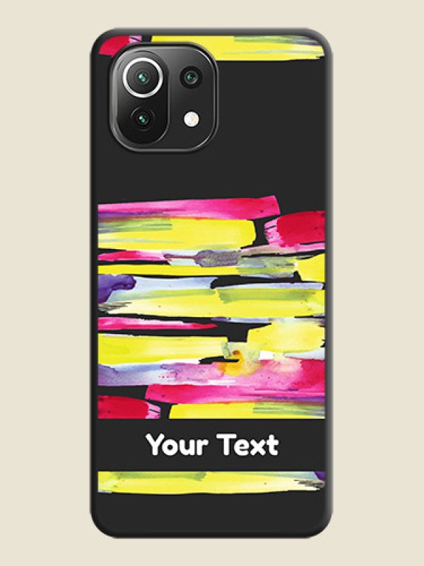 Custom Brush Coloured on Space Black Personalized Soft Matte Phone Covers - Mi 11 Lite NE 5G - alternate view