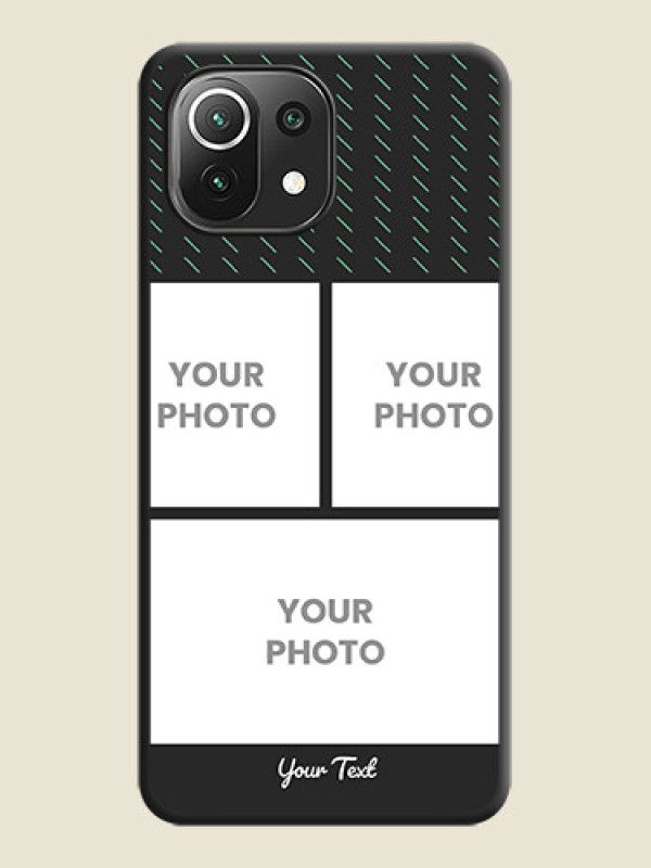 Custom Cross Dotted Pattern with 2 Image Holder  on Personalised Space Black Soft Matte Cases - Mi 11 Lite NE 5G - alternate view