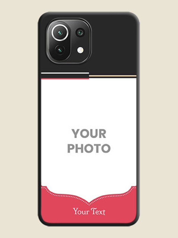 Custom Classic Plain Design with Name on Photo on Space Black Soft Matte Phone Cover - Mi 11 Lite NE 5G - alternate view