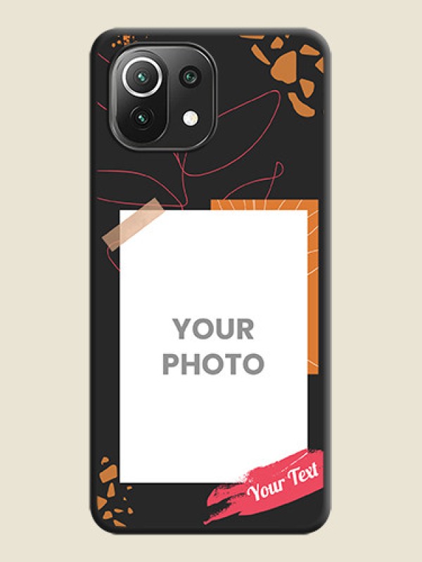 Custom Orange Photo Frame on Space Black Custom Soft Matte Phone Back Cover - Mi 11 Lite NE 5G - alternate view