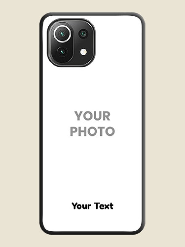 Custom Full Single Pic Upload With Text On Space Black Personalized Soft Matte Phone Covers -Xiaomi Mi 11 Lite Ne 5G - alternate view
