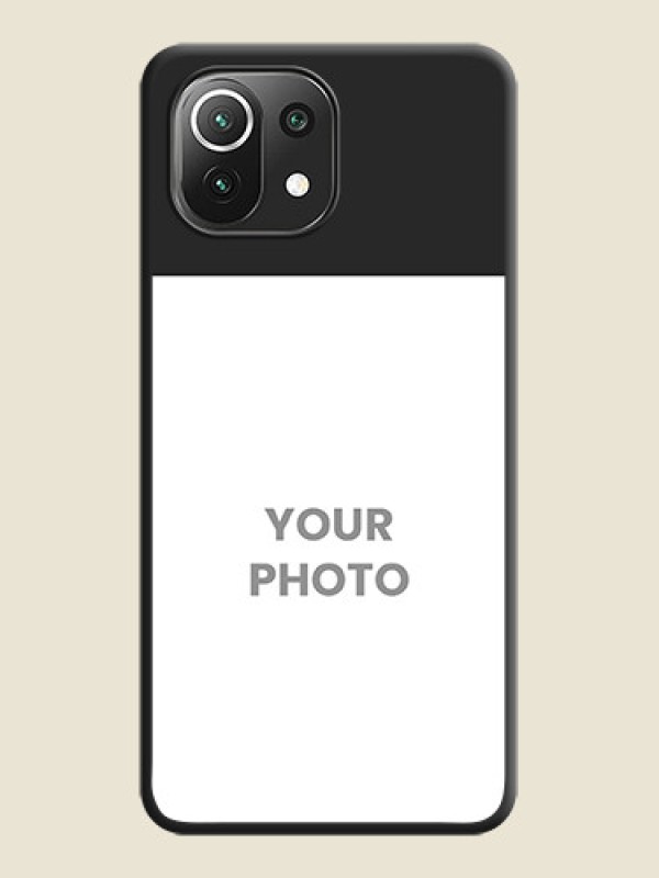 Custom Image Upload With Space Black Color On Custom Soft Matte Mobile Back Cover - Xiaomi Mi 11 Lite Ne 5G - alternate view