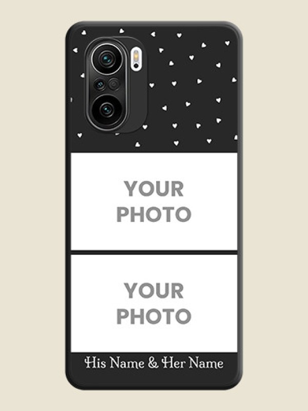Custom Miniature Love Symbols with Name on Space Black Custom Soft Matte Back Cover - Mi 11X - alternate view