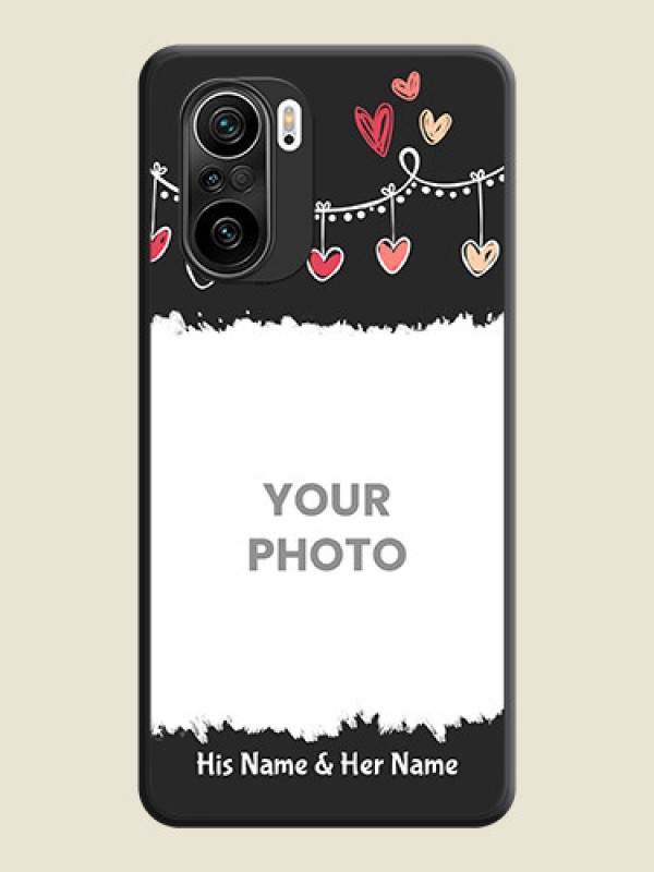 Custom Pink Love Hangings with Name on Space Black Custom Soft Matte Phone Cases - Mi 11X - alternate view