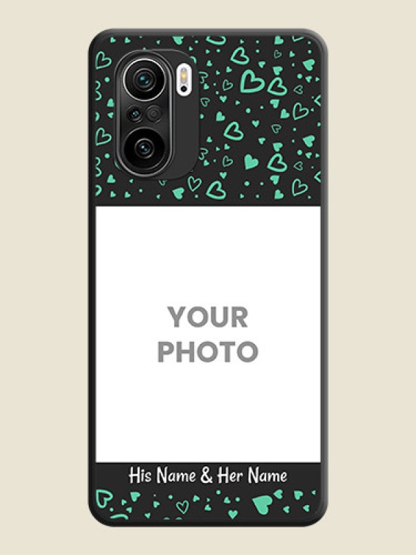 Custom Sea Green Indefinite Love Pattern on Photo on Space Black Soft Matte Mobile Cover - Mi 11X - alternate view