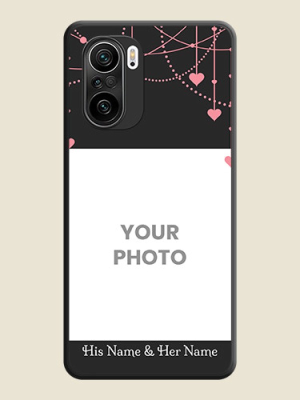Custom Pink Love Hangings with Text on Space Black Custom Soft Matte Back Cover - Mi 11X - alternate view