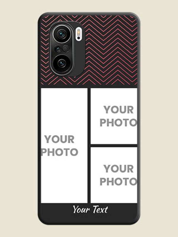 Custom Wave Pattern with 3 Image Holder on Space Black Custom Soft Matte Back Cover - Mi 11X - alternate view