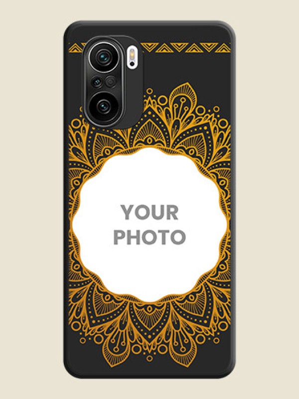 Custom Round Image with Floral Design on Photo on Space Black Soft Matte Mobile Cover - Mi 11X - alternate view