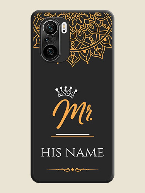 Custom Mr Name with Floral Design  on Personalised Space Black Soft Matte Cases - Mi 11X - alternate view