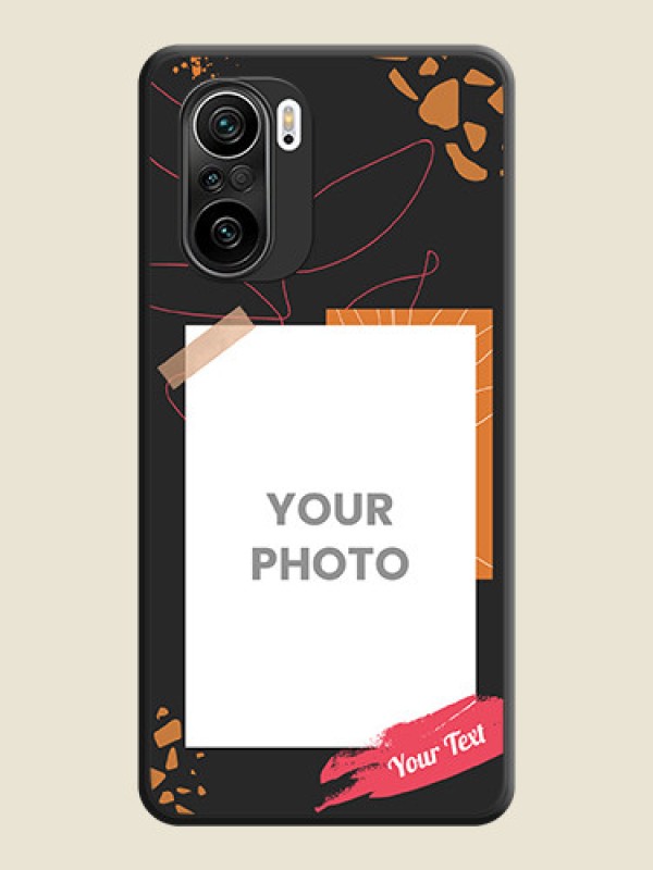 Custom Orange Photo Frame on Space Black Custom Soft Matte Phone Back Cover - Mi 11X - alternate view