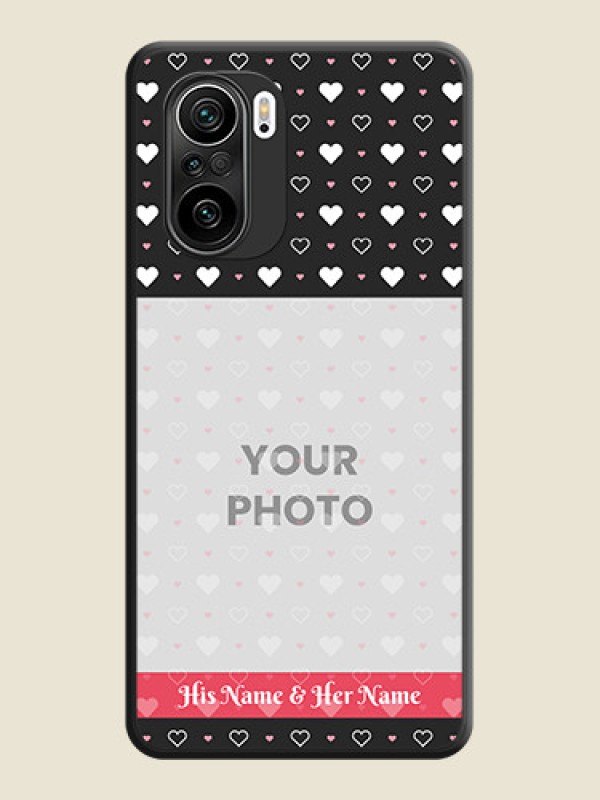 Custom White Color Love Symbols with Text Design on Photo on Space Black Soft Matte Phone Cover - Mi 11X Pro - alternate view