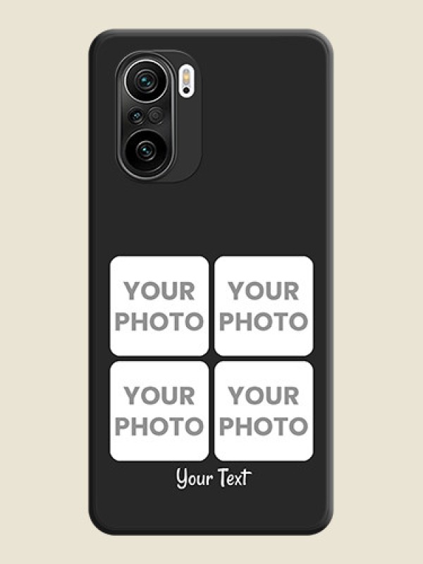 Custom Floral Art with 6 Image Holder on Photo on Space Black Soft Matte Mobile Case - Mi 11X Pro - alternate view
