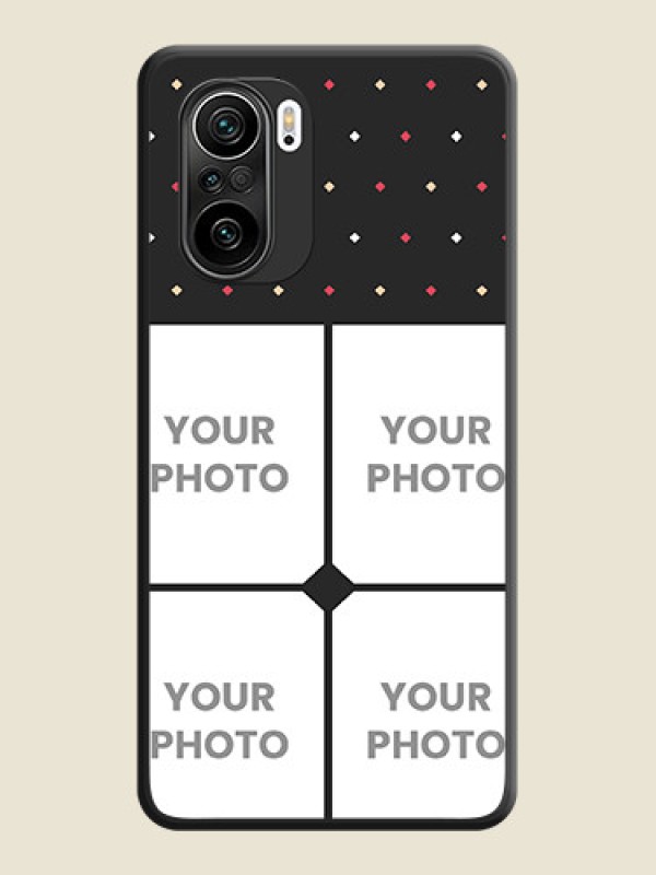 Custom Multicolor Dotted Pattern with 4 Image Holder on Space Black Custom Soft Matte Phone Cases - Mi 11X Pro - alternate view