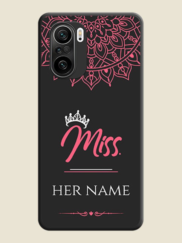 Custom Mrs Name with Floral Design on Space Black Personalized Soft Matte Phone Covers - Mi 11X Pro - alternate view