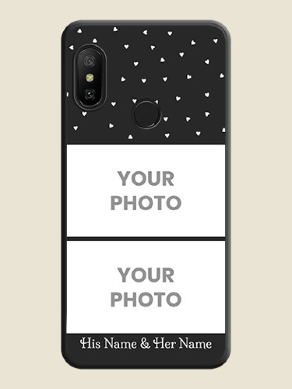 Custom Miniature Love Symbols with Name on Space Black Custom Soft Matte Back Cover - Mi A2 Lite - alternate view