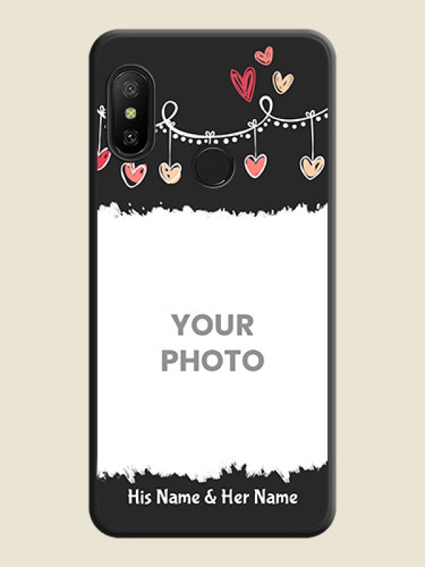 Custom Pink Love Hangings with Name on Space Black Custom Soft Matte Phone Cases - Mi A2 Lite - alternate view