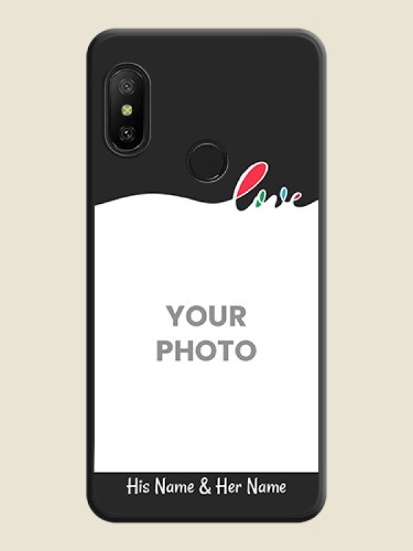 Custom Fall in Love Pattern with Picture on Photo on Space Black Soft Matte Mobile Case - Mi A2 Lite - alternate view