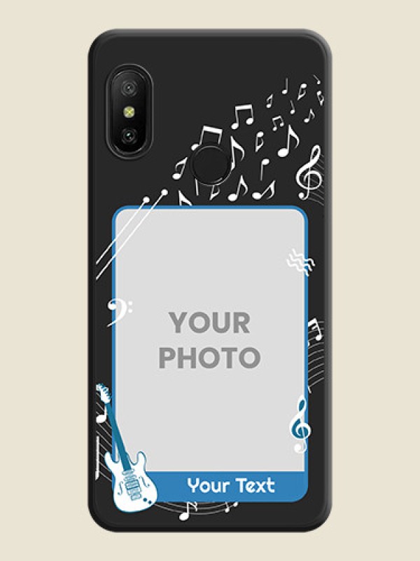 Custom Musical Theme Design with Text on Photo on Space Black Soft Matte Mobile Case - Mi A2 Lite - alternate view
