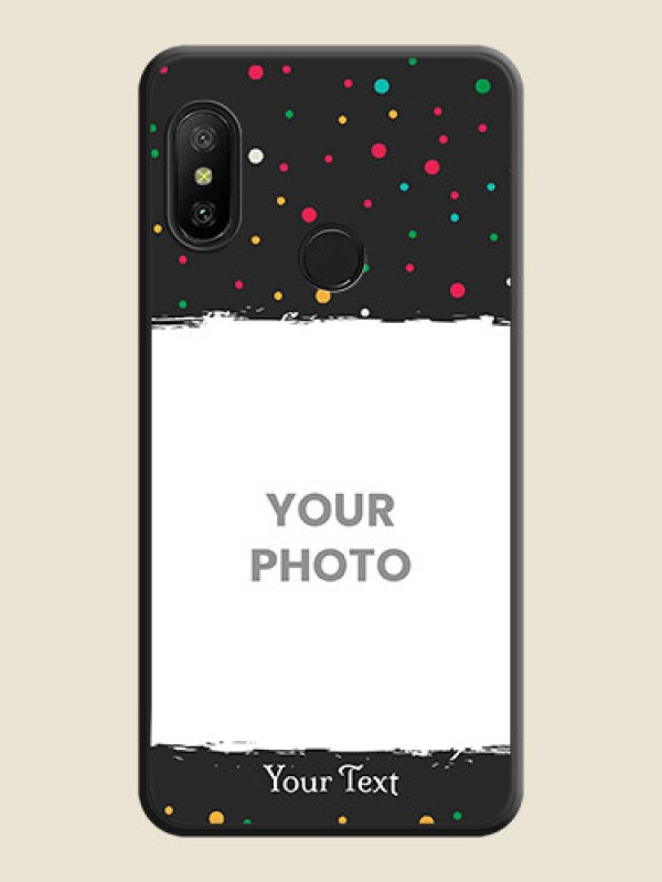 Custom Multicolor Dotted Pattern with Text on Space Black Custom Soft Matte Phone Back Cover - Mi A2 Lite - alternate view