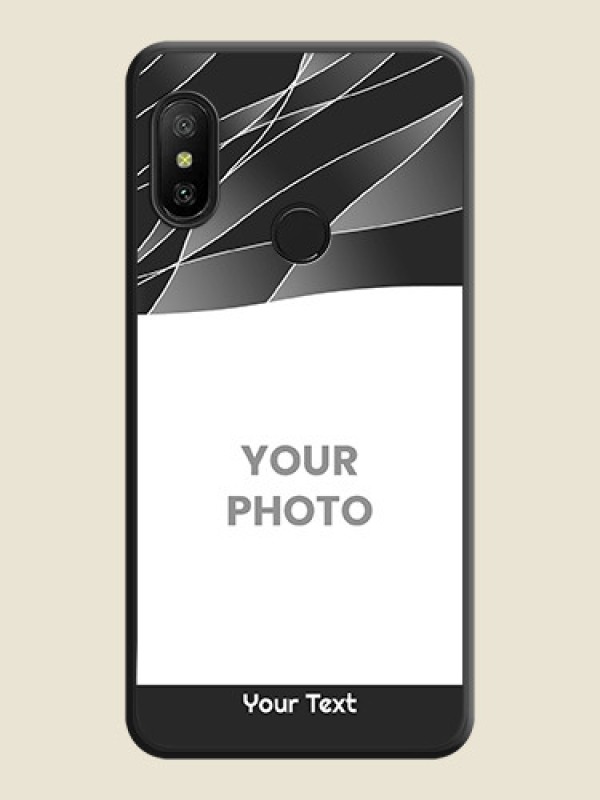 Custom Mixed Wave Lines on Photo on Space Black Soft Matte Mobile Cover - Mi A2 Lite - alternate view