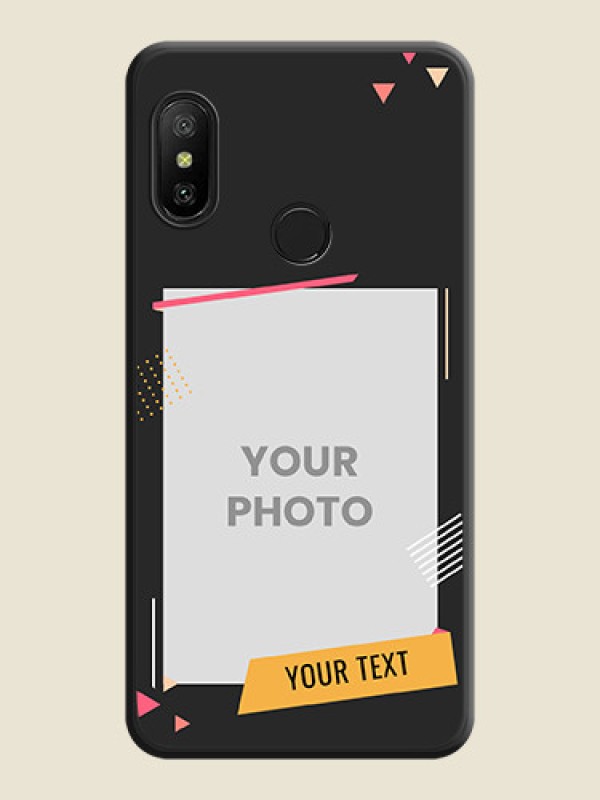 Custom Photo Frame with Triangle Small Dots on Photo on Space Black Soft Matte Back Cover - Mi A2 Lite - alternate view