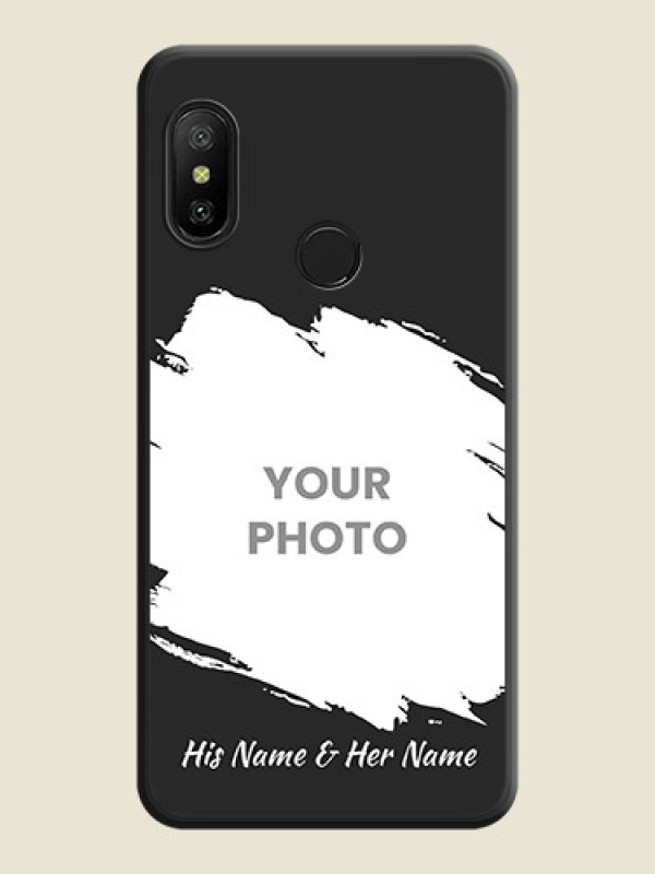 Custom Grunge Brush Strokes on Photo on Space Black Soft Matte Back Cover - Mi A2 Lite - alternate view