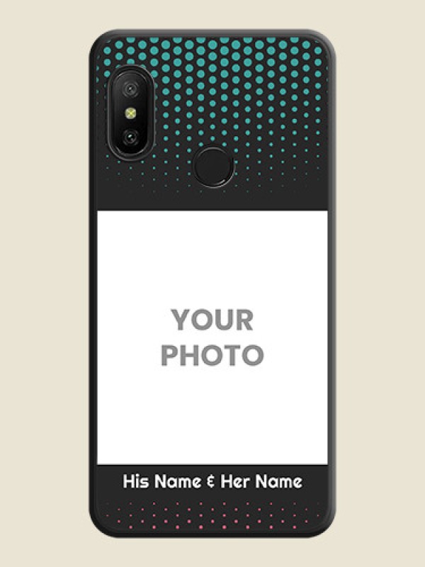 Custom Faded Dots with Grunge Photo Frame and Text on Space Black Custom Soft Matte Phone Cases - Mi A2 Lite - alternate view