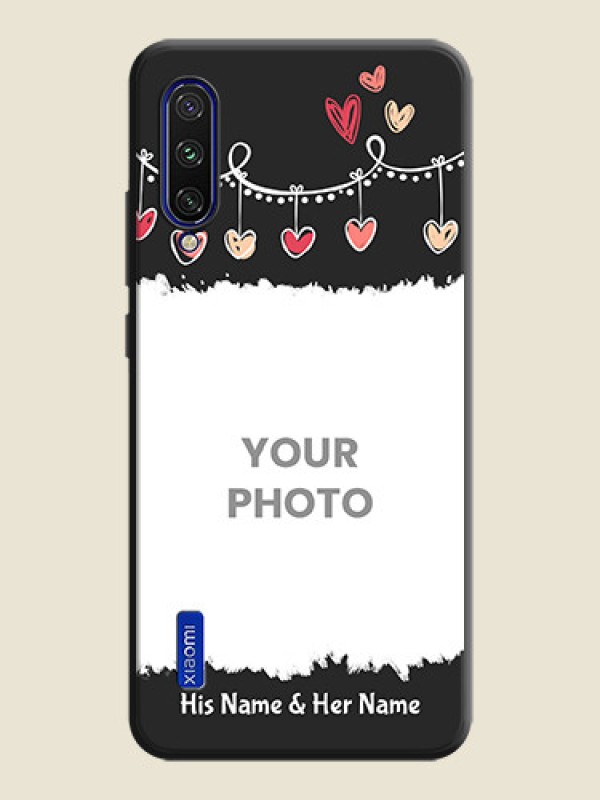 Custom Pink Love Hangings with Name on Space Black Custom Soft Matte Phone Cases - Mi A3 - alternate view