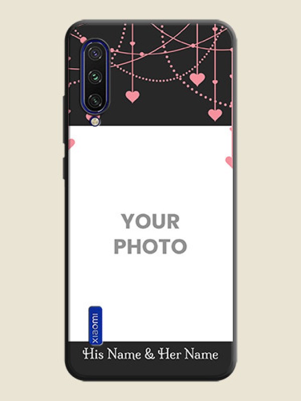 Custom Pink Love Hangings with Text on Space Black Custom Soft Matte Back Cover - Mi A3 - alternate view