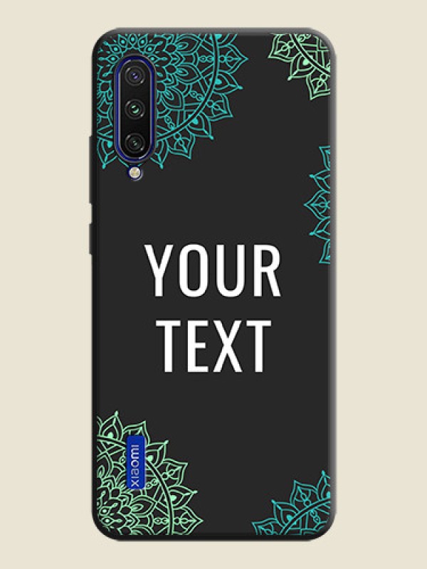 Custom Your Name with Floral Design on Space Black Custom Soft Matte Back Cover - Mi A3 - alternate view