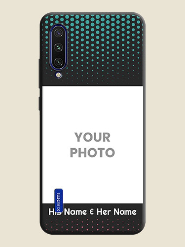 Custom Faded Dots with Grunge Photo Frame and Text on Space Black Custom Soft Matte Phone Cases - Mi A3 - alternate view