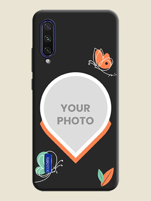 Custom Upload Pic With Simple Butterly Design On Space Black Personalized Soft Matte Phone Covers -Xiaomi Mi A3 - alternate view