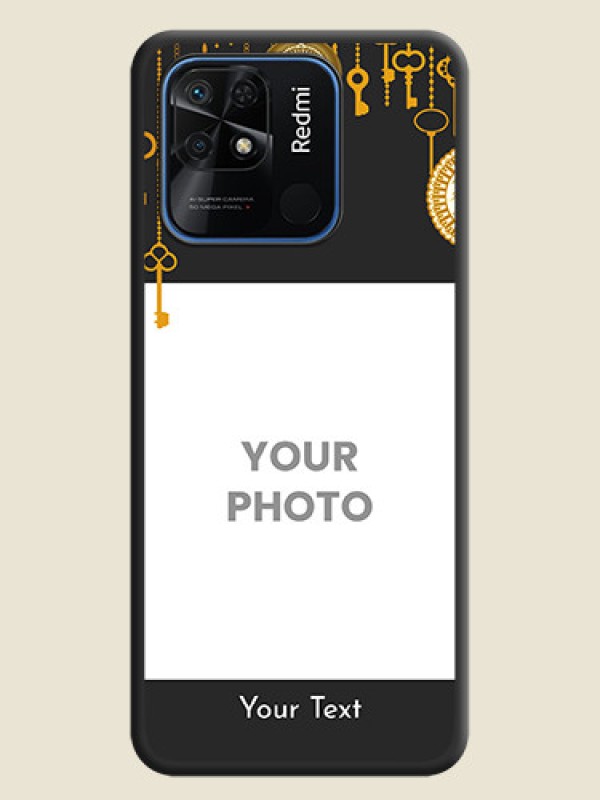 Custom Decorative Design with Text on Space Black Custom Soft Matte Back Cover - Redmi 10 Power - alternate view