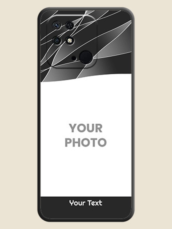 Custom Mixed Wave Lines on Photo on Space Black Soft Matte Mobile Cover - Redmi 10 Power - alternate view