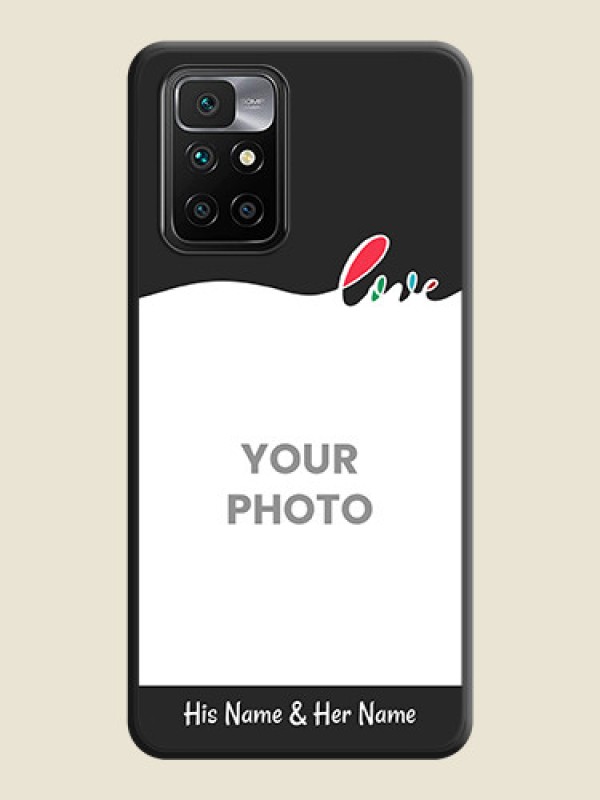 Custom Fall in Love Pattern with Picture on Photo on Space Black Soft Matte Mobile Case - Redmi 10 Prime 2020 - alternate view
