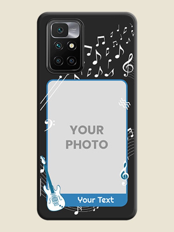 Custom Musical Theme Design with Text on Photo on Space Black Soft Matte Mobile Case - Redmi 10 Prime 2020 - alternate view