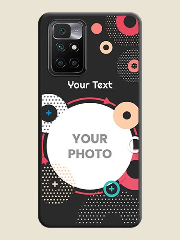 Custom Multicoloured Round Image on Personalised Space Black Soft Matte Cases - Redmi 10 Prime 2020 - alternate view
