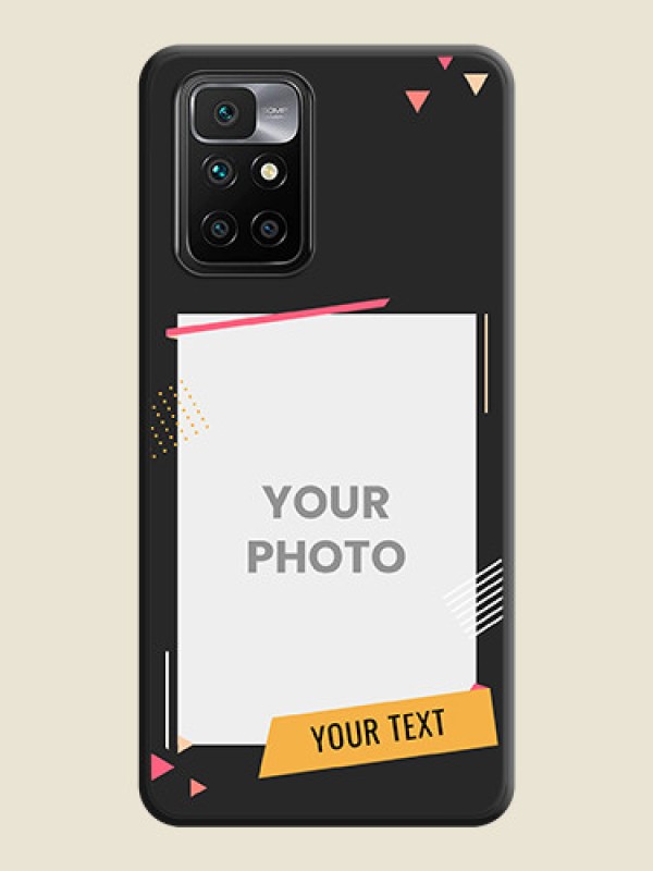 Custom Photo Frame with Triangle Small Dots on Photo on Space Black Soft Matte Back Cover - Redmi 10 Prime 2020 - alternate view