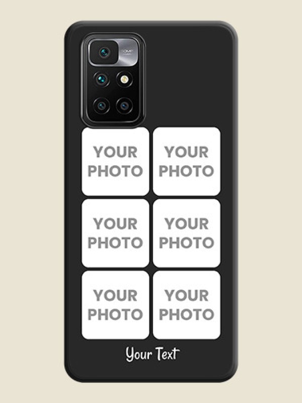 Custom Floral Art with 6 Image Holder on Photo on Space Black Soft Matte Mobile Case - Redmi 10 Prime 2020 - alternate view