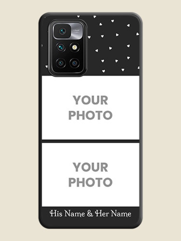 Custom Miniature Love Symbols with Name on Space Black Custom Soft Matte Back Cover - Xiaomi Redmi 10 Prime - alternate view