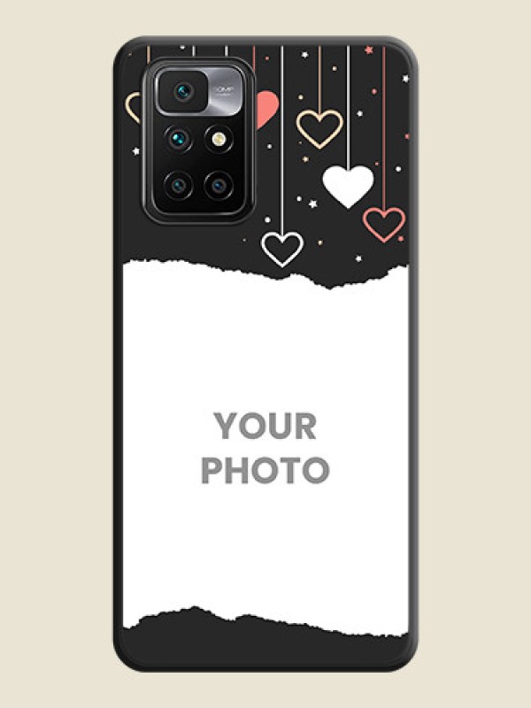 Custom Love Hangings with Splash Wave Picture on Space Black Custom Soft Matte Phone Back Cover - Xiaomi Redmi 10 Prime - alternate view