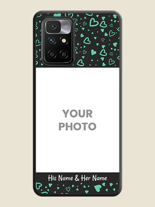 Custom Sea Green Indefinite Love Pattern on Photo on Space Black Soft Matte Mobile Cover - Xiaomi Redmi 10 Prime - alternate view