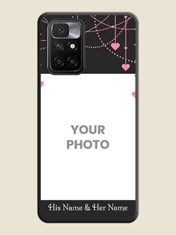 Custom Pink Love Hangings with Text on Space Black Custom Soft Matte Back Cover - Xiaomi Redmi 10 Prime - alternate view