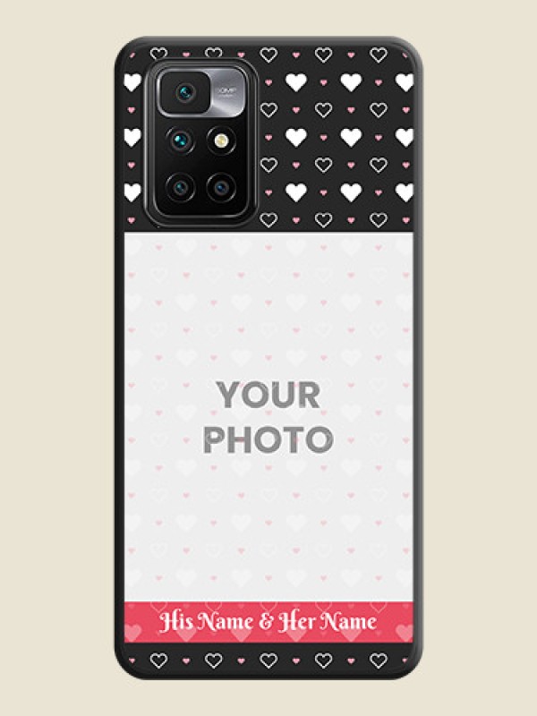 Custom White Color Love Symbols with Text Design on Photo on Space Black Soft Matte Phone Cover - Xiaomi Redmi 10 Prime - alternate view