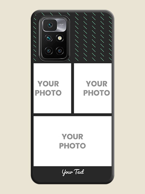Custom Cross Dotted Pattern with 2 Image Holder on Personalised Space Black Soft Matte Cases - Xiaomi Redmi 10 Prime - alternate view