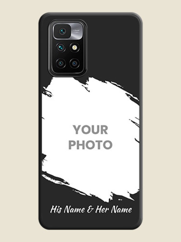 Custom Grunge Brush Strokes on Photo on Space Black Soft Matte Back Cover - Xiaomi Redmi 10 Prime - alternate view