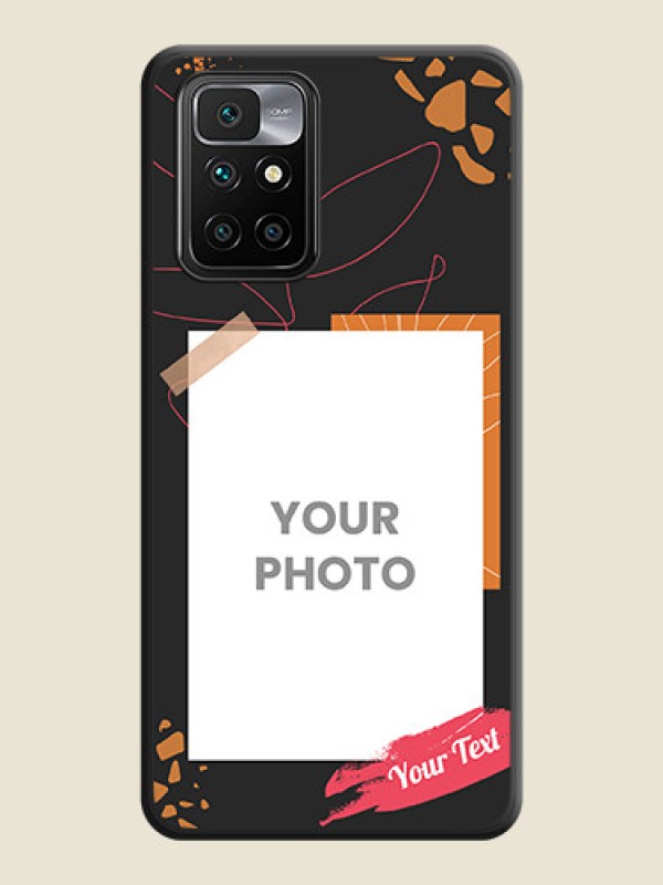 Custom Orange Photo Frame on Space Black Custom Soft Matte Phone Back Cover - Xiaomi Redmi 10 Prime - alternate view