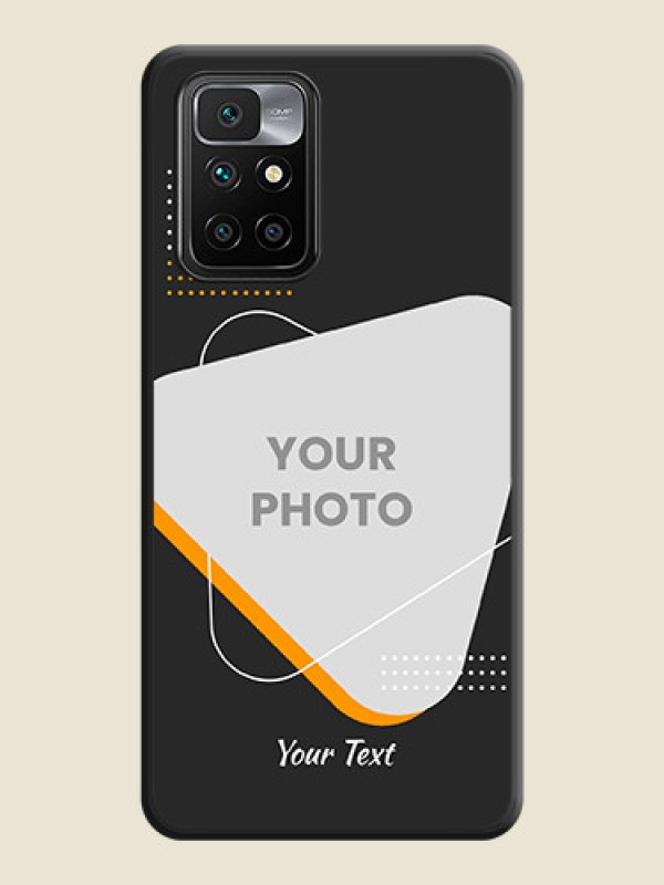 Custom Yellow Triangle on Photo on Space Black Soft Matte Phone Cover - Xiaomi Redmi 10 Prime - alternate view