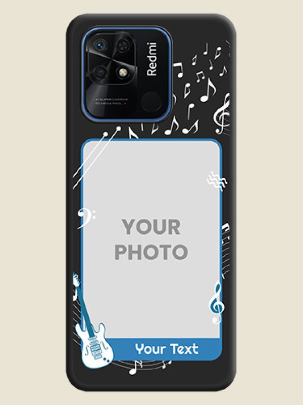Custom Musical Theme Design with Text on Photo on Space Black Soft Matte Mobile Case - Redmi 10 - alternate view